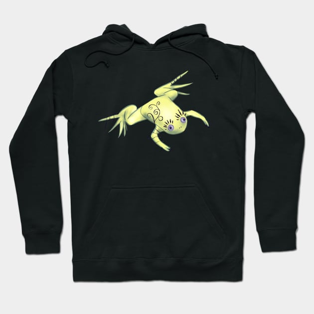 Weird Frog With Funny Eyelashes Digital Art Hoodie by Boriana Giormova